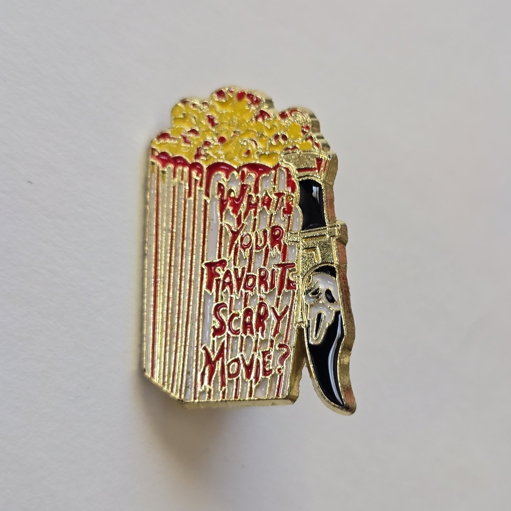 Scream Horror Movie Popcorn Enamel Pin